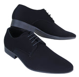 Sapatos masculinos pretos de camurça sintética e nobuck