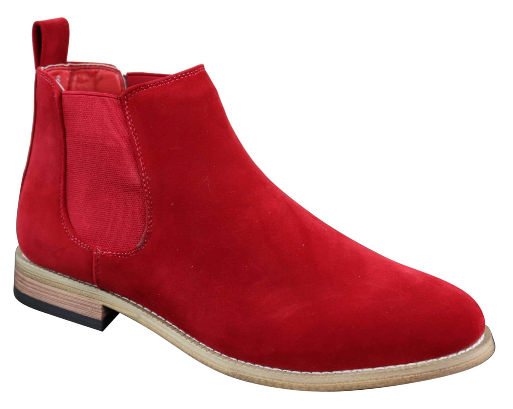 Botas Chelsea masculinas de camurça italiana, estilo slip-on, para um visual elegante e casual no deserto.