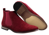 Botas Chelsea masculinas de camurça italiana, estilo slip-on, para um visual elegante e casual no deserto.