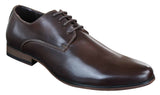 Galax GH3063 - Sapatos masculinos de couro marrom clássico retrô vintage com cadarço