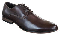 Galax GH3063 - Sapatos masculinos de couro marrom clássico retrô vintage com cadarço