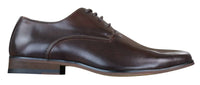 Galax GH3063 - Sapatos masculinos de couro marrom clássico retrô vintage com cadarço