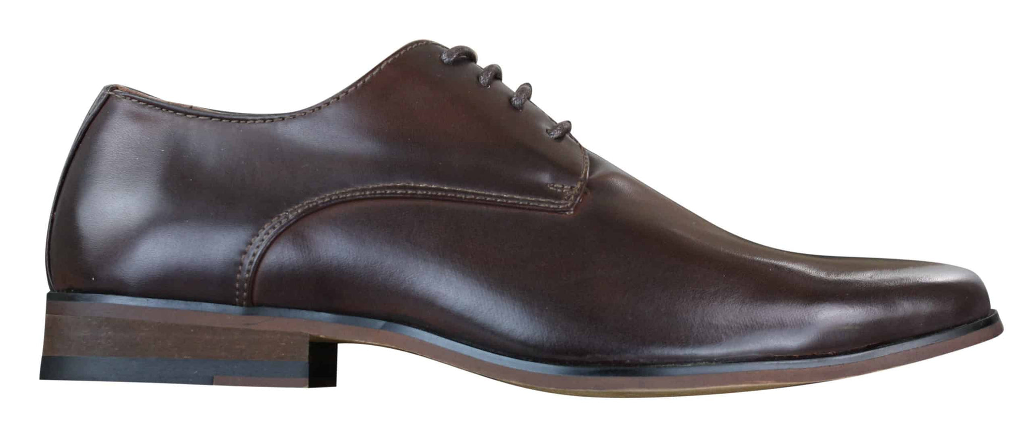 Galax GH3063 - Sapatos masculinos de couro marrom clássico retrô vintage com cadarço