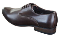 Galax GH3063 - Sapatos masculinos de couro marrom clássico retrô vintage com cadarço
