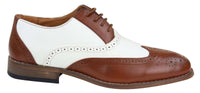 Sapatos Brogue Masculinos Marrons/Brancos