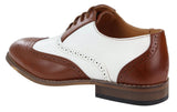 Sapatos Brogue Masculinos Marrons/Brancos