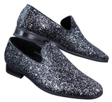 Sapatos de festa masculinos brilhantes com glitter
