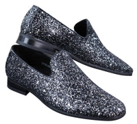 Sapatos de festa masculinos brilhantes com glitter