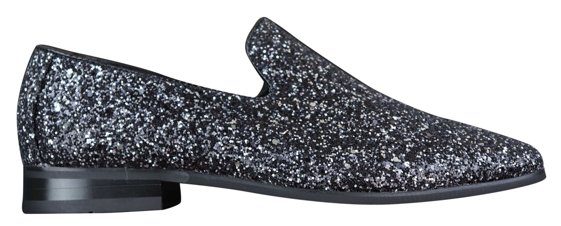 Sapatos de festa masculinos brilhantes com glitter