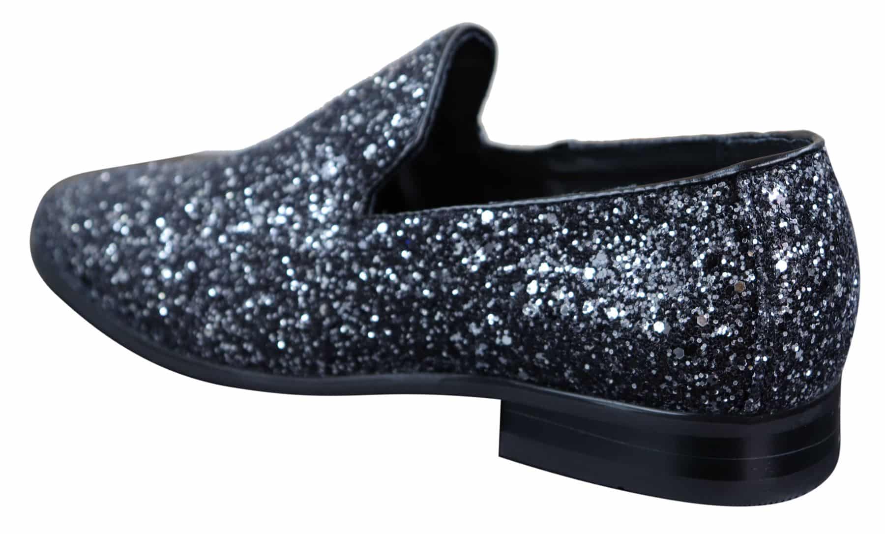 Sapatos de festa masculinos brilhantes com glitter