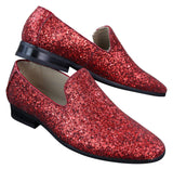 Sapatos de festa masculinos brilhantes com glitter