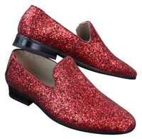 Sapatos de festa masculinos brilhantes com glitter