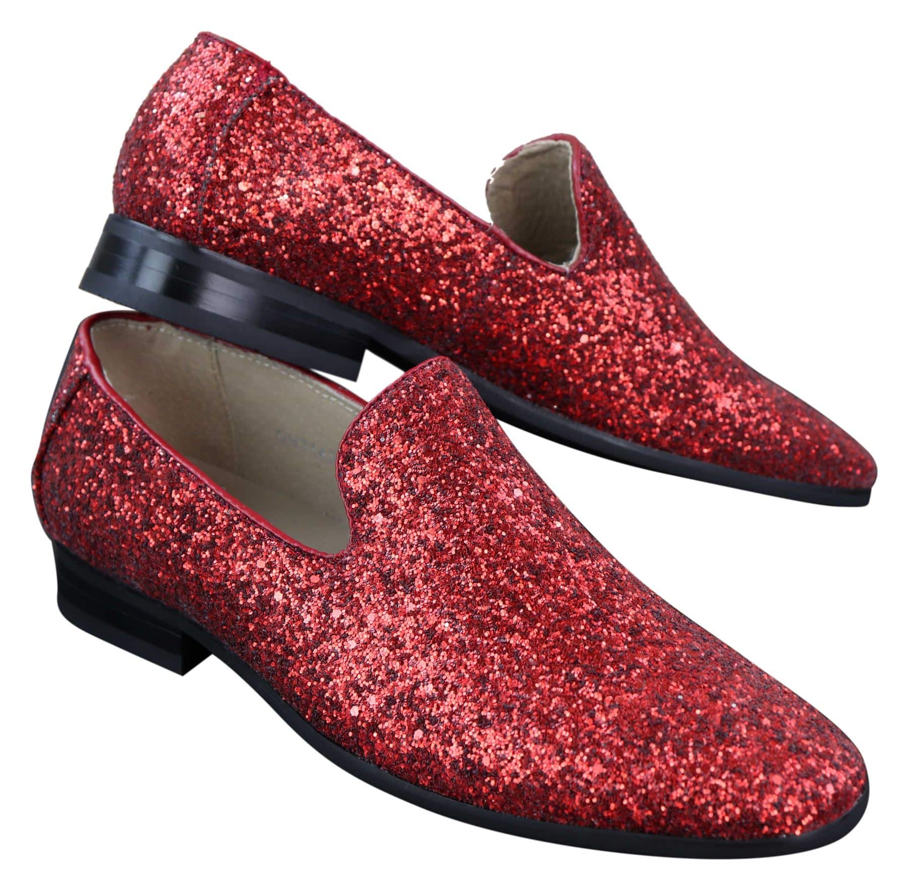 Sapatos de festa masculinos brilhantes com glitter