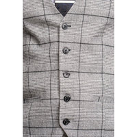 Ghost - Colete masculino xadrez em tweed cinza