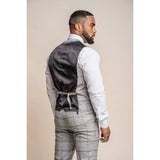 Ghost - Colete masculino xadrez em tweed cinza