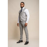 Ghost - Colete masculino xadrez em tweed cinza