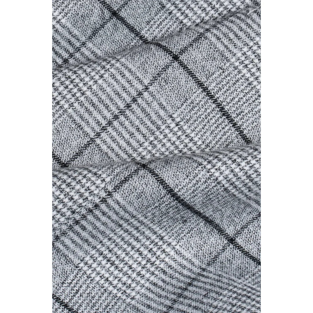 Ghost - Colete masculino xadrez em tweed cinza