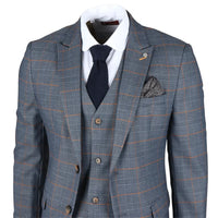 Gisborne - Blazer xadrez azul-marinho masculino