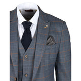 Gisborne - Blazer xadrez azul-marinho masculino