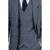Gisborne - Blazer xadrez azul-marinho masculino