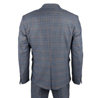 Gisborne - Blazer xadrez azul-marinho masculino