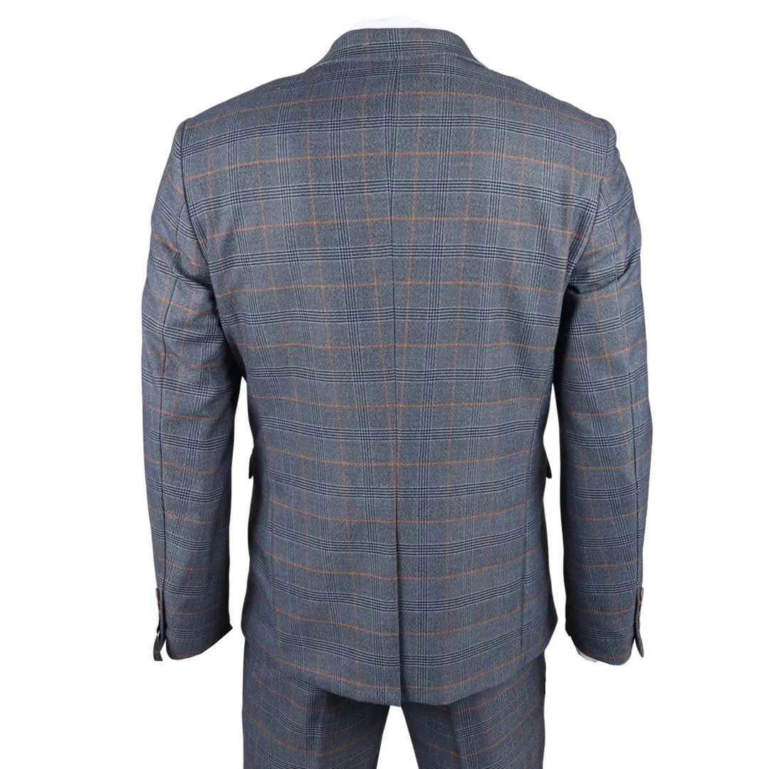 Gisborne - Blazer xadrez azul-marinho masculino