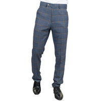 Gisborne - Calças xadrez azul-marinho para homem