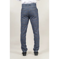 Gisborne - Calças xadrez azul-marinho para homem