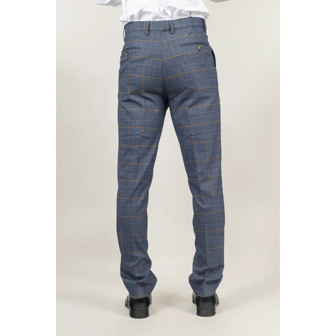Gisborne - Calças xadrez azul-marinho para homem