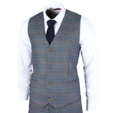 Gisborne - Colete masculino xadrez azul-marinho