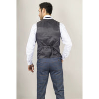 Gisborne - Colete masculino xadrez azul-marinho