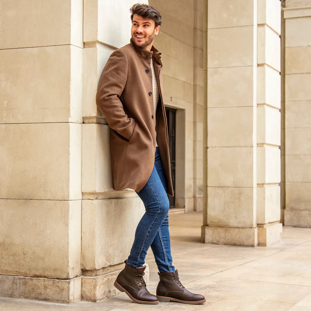 Botas de cano curto Glasgow Igloo C1 masculinas em couro marrom
