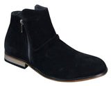 Botas Chelsea masculinas de camurça italiana, modelo slip-on com zíper, estilo casual elegante, para o deserto.
