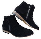 Botas Chelsea masculinas de camurça italiana, modelo slip-on com zíper, estilo casual elegante, para o deserto.