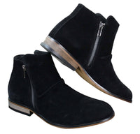 Botas Chelsea masculinas de camurça italiana, modelo slip-on com zíper, estilo casual elegante, para o deserto.