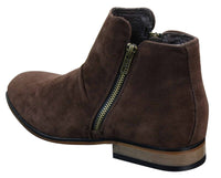 Botas Chelsea masculinas de camurça italiana, modelo slip-on com zíper, estilo casual elegante, para o deserto.