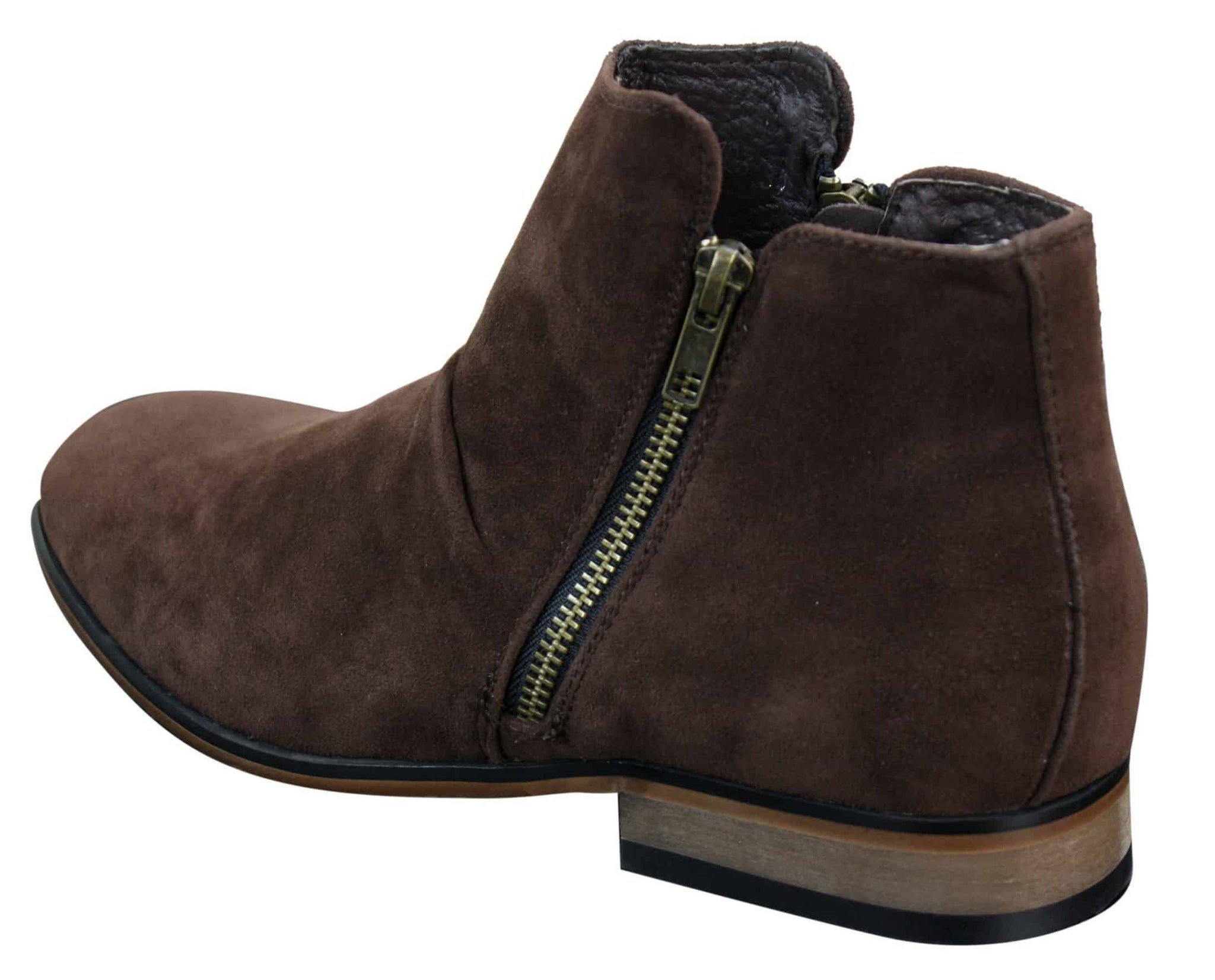 Botas Chelsea masculinas de camurça italiana, modelo slip-on com zíper, estilo casual elegante, para o deserto.