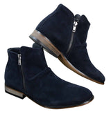 Botas Chelsea masculinas de camurça italiana, modelo slip-on com zíper, estilo casual elegante, para o deserto.