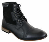 Botas Galax GLX3516 masculinas estilo retrô vintage urbano, cano curto, em couro camurça com cadarço, para um visual elegante e casual.