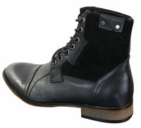 Botas Galax GLX3516 masculinas estilo retrô vintage urbano, cano curto, em couro camurça com cadarço, para um visual elegante e casual.