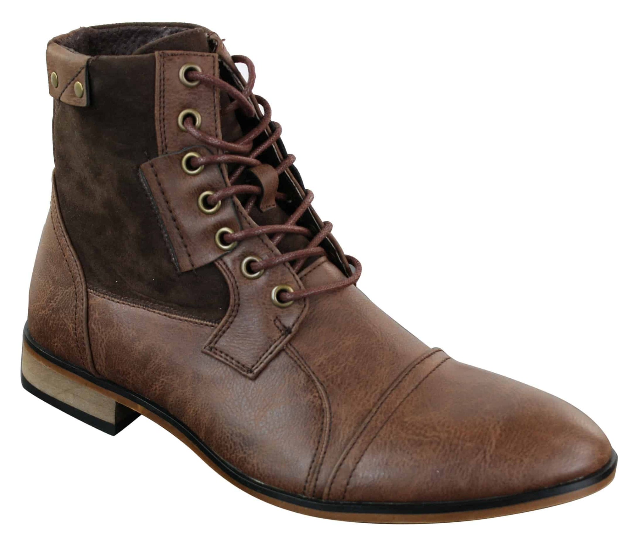 Botas Galax GLX3516 masculinas estilo retrô vintage urbano, cano curto, em couro camurça com cadarço, para um visual elegante e casual.