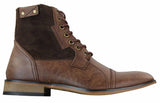 Botas Galax GLX3516 masculinas estilo retrô vintage urbano, cano curto, em couro camurça com cadarço, para um visual elegante e casual.