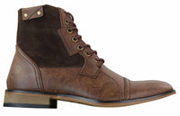 Botas Galax GLX3516 masculinas estilo retrô vintage urbano, cano curto, em couro camurça com cadarço, para um visual elegante e casual.