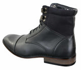 Botas de cano curto Galax GLX3517 masculinas, modelo vintage retrô, com cadarço, em couro.