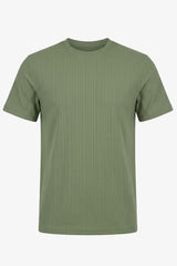 Camiseta clássica canelada verde para homens