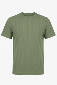 Camiseta clássica canelada verde para homens
