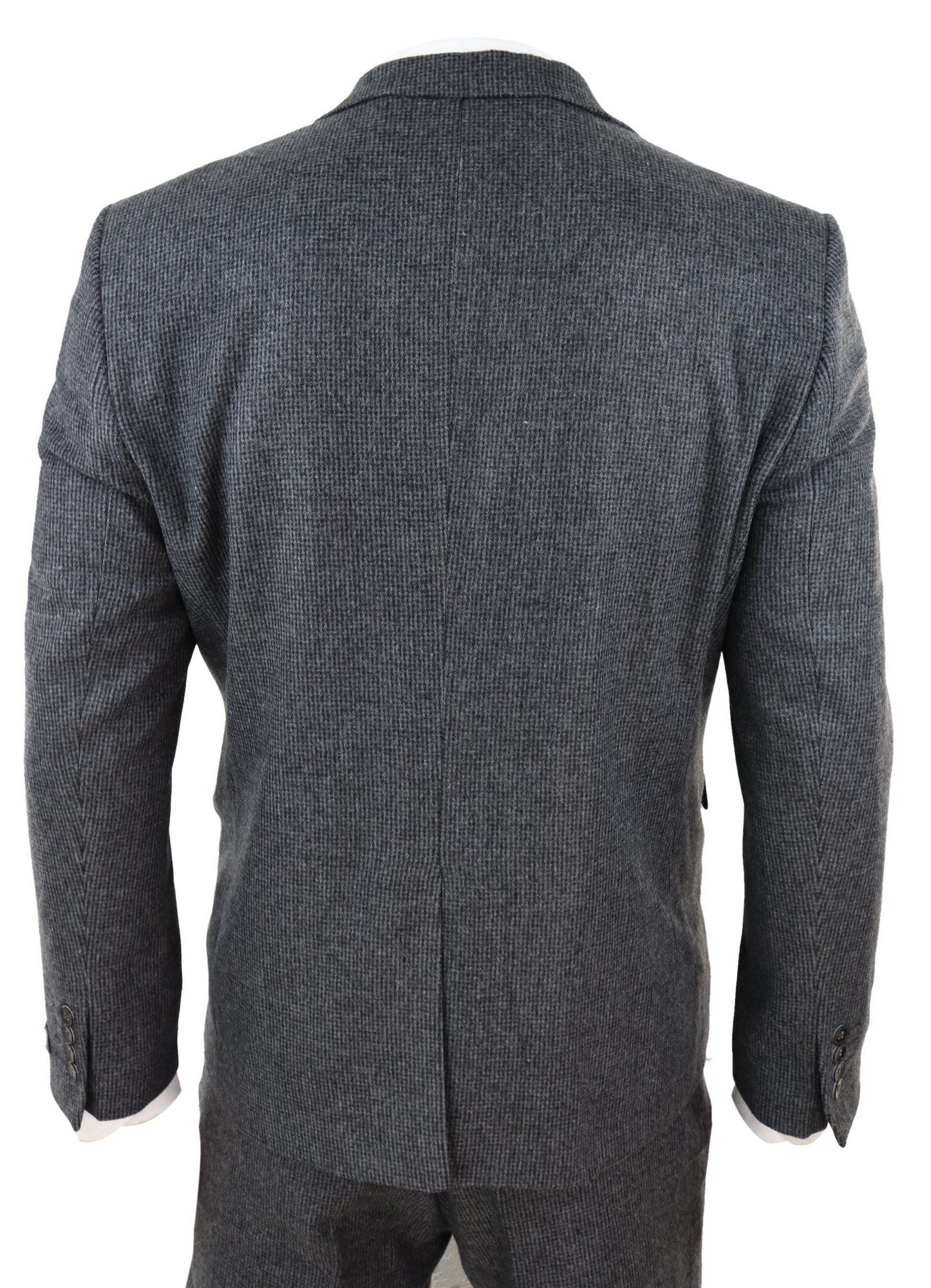 Terno de tweed cinza de 3 peças