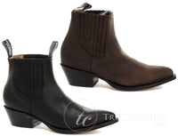 Botas de cano curto estilo cowboy masculinas Grinders Maverick em couro legítimo para montaria western cubana