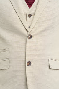 Hampton - Terno masculino bege de 3 peças