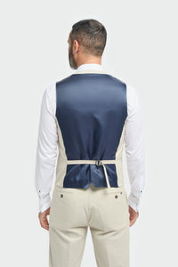 Hampton - Terno masculino bege de 3 peças